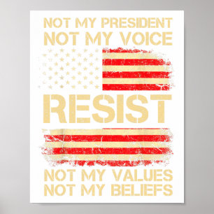 Anti-trump Resist Not My President America Flag Vi Poster