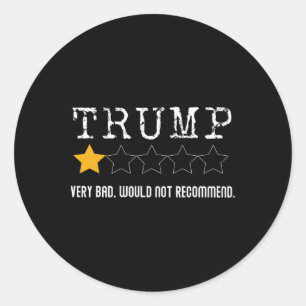 Anti-trump Review Very Bad Would Not Recommend 1 Classic Round Sticker