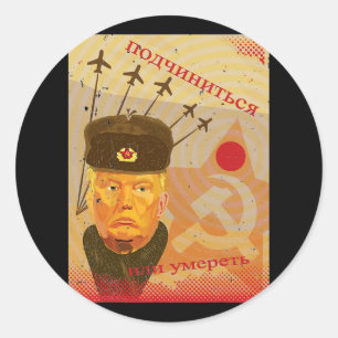 Anti-trump Russia Propaganda Poster Resist Novelty Classic Round Sticker