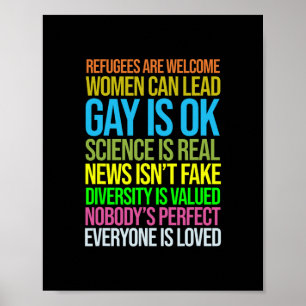 Anti Trump Science Refugees Love Womens Rights Gay Poster