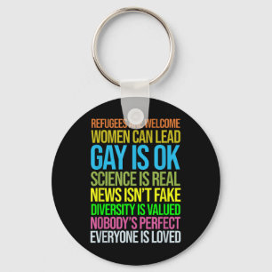 Anti Trump Science Refugees Love Womens Rights Key Ring