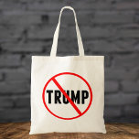 Anti Trump Simple Red Circle X Political Tote Bag<br><div class="desc">Trump with a red circle and an X over his name. Distribute Anti Donald Trump tote bag everywhere to get Americans to resist and impeach Trump. Show you hate Trump. Hand these out to all Americans against Donald Trump,  Democrats and Republicans.</div>
