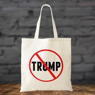 Anti Trump Simple Red Circle X Political Tote Bag