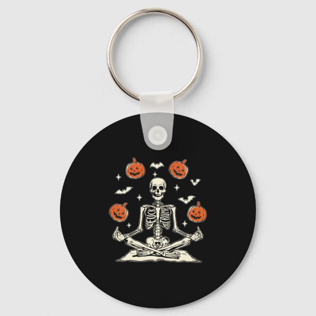 Anti Trump Skeleton Halloween Long Sleeve  Key Ring (Front)