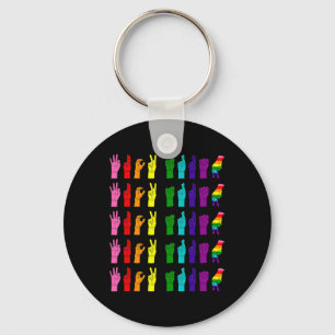 Anti Trump Subtle Sign Language Asl Lgbtq Pride 20 Key Ring