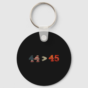 Anti Trump T Shirt Impeach President 45 44> 45 Key Ring
