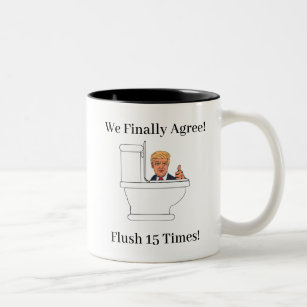 Anti-Trump toilet flushing humor Two-Tone Coffee Mug
