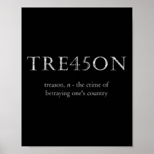 Anti-trump Treason Tre45on Distressed Impeach Poster