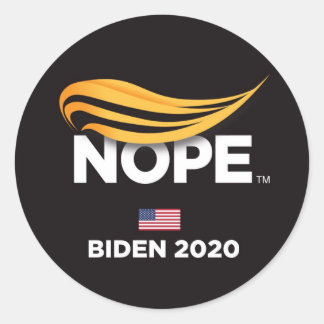 Anti Trump, Trump Nope, Biden 2020 Classic Round Sticker