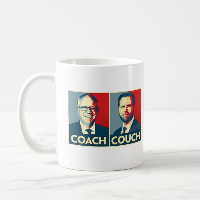Anti Trump Vance - Coach vs. Couch Coffee Mug (Left)