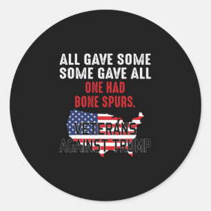 Anti Trump Veterans Against Trump Classic Round Sticker