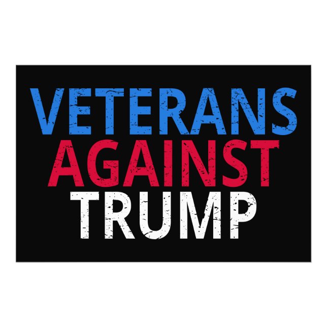 Anti-Trump - Veterans Against Trump Photo Print (Front)
