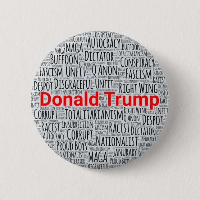 Anti-Trump Word Cloud 6 Cm Round Badge (Front)