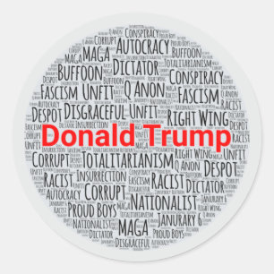Anti-Trump Word Cloud Classic Round Sticker