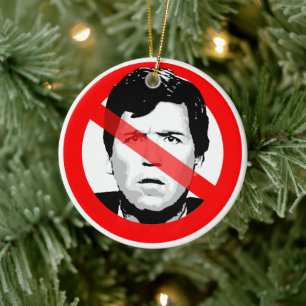 Anti Tucker Crossed Out Face Ceramic Ornament