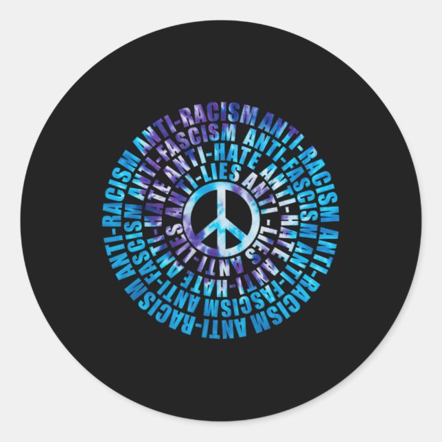 Anti Tump Racism Fascism Lies Hate Resist Democrat Classic Round Sticker (Front)