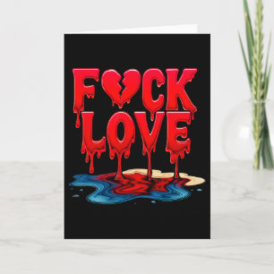 Anti Valentine Bold Heartbreak Broken Love Stateme Card