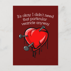 Anti-Valentine Broken Heart Holiday Postcard