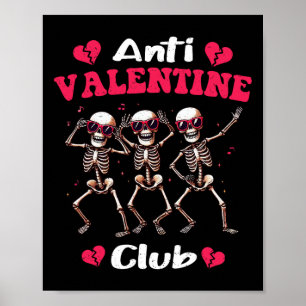 Anti Valentine Club Funny Single Awareness Day Lov Poster