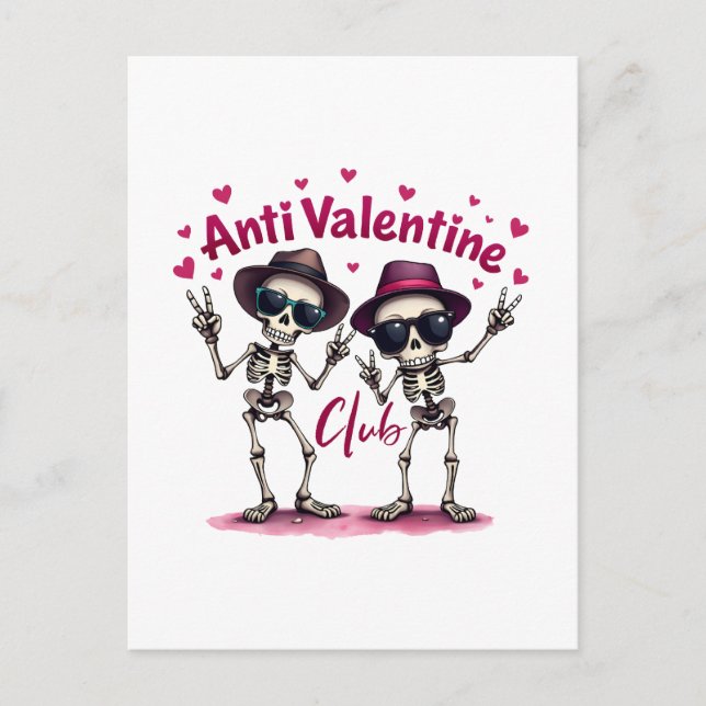 Anti Valentine Club Postcard (Front)