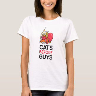 Anti- Valentine, Funny , Cats Before Guys T-Shirt
