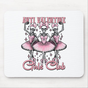 Anti-valentine Girls Club Skeletons In Pink  Mouse Pad
