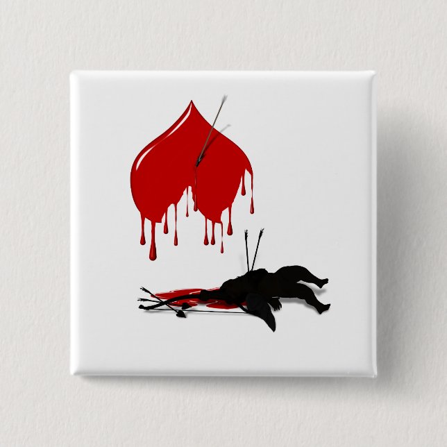 Anti-Valentine No more Cupid 15 Cm Square Badge (Front)