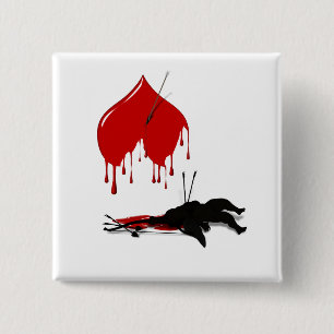 Anti-Valentine No more Cupid 15 Cm Square Badge