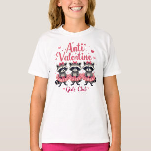 Anti Valentine’s Day Funny Raccoon Cute Kawaii T-Shirt