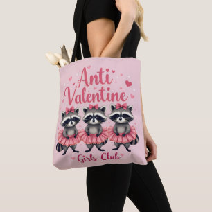 Anti Valentine’s Day Funny Raccoon Cute Kawaii Tote Bag