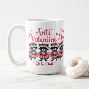 Anti Valentine’s Day Funny Racoon Cute Kawaii Coffee Mug