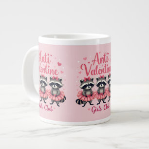 Anti Valentine’s Day Funny Racoon Cute Kawaii Large Coffee Mug