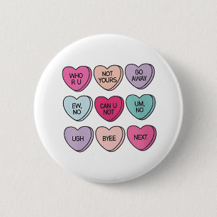 Anti Valentine’s Day Funny Single Awareness  6 Cm Round Badge