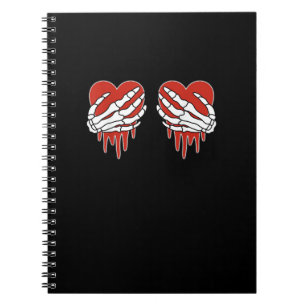 Anti Valentine Skeleton Hands Heart Goth Notebook