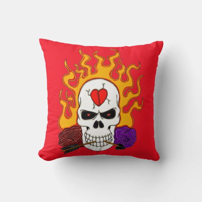 Anti Valentine Skull Cushion (Front)