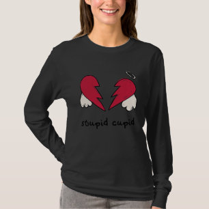 Anti Valentine Stupid Cupid Broken Heart Wings T-Shirt