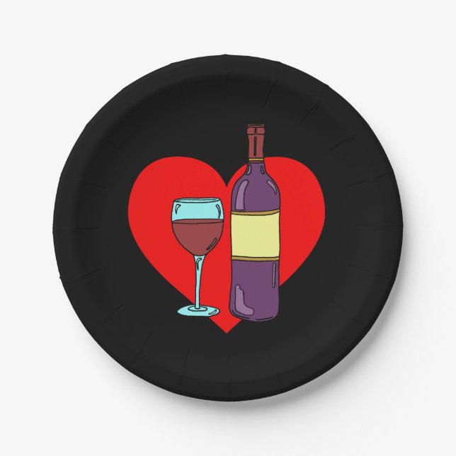 Anti Valentine Wine Drinking Party Plates (Front)