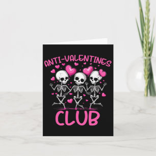 Anti-valentines Club Funny Skeletons Dancing Card