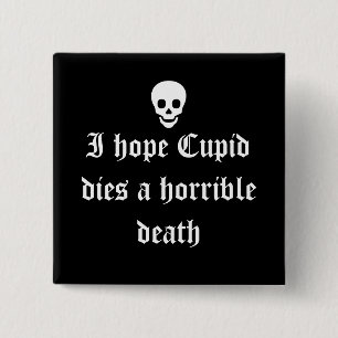 Anti Valentine's Day 15 Cm Square Badge