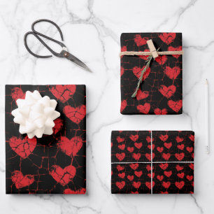 Anti-Valentines Day Broken Hearts Pattern 7 Wrapping Paper Sheet