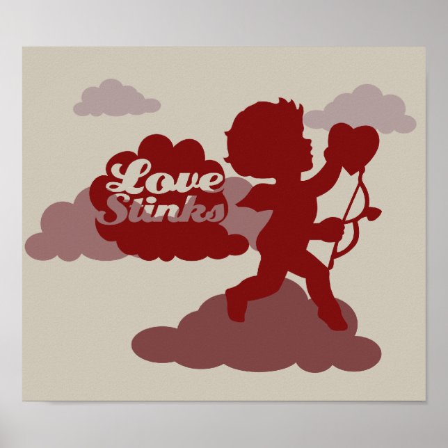 Anti-Valentines Day Cupid Art Poster (Front)