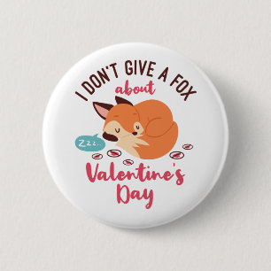 Anti Valentine's Day Fox Funny Single 6 Cm Round Badge