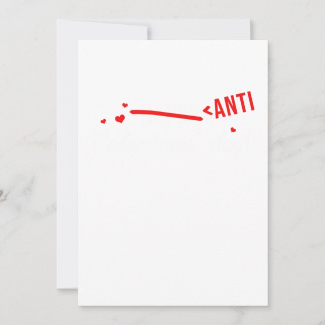 Anti Valentines Day Funny Hate Hearts Day Gift Invitation (Front)