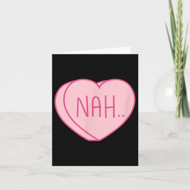 Anti Valentines Day Heart Candy Single Awareness  Card (Front)