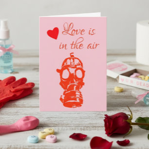 Anti Valentine's day Love Is in the Air Gas Mask Card
