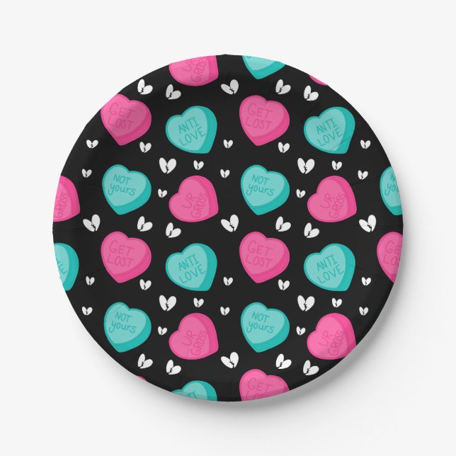 Anti-Valentine's Day Paper Plate (Front)