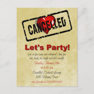 Anti-Valentine's Day Single's Party invitation