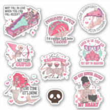 Anti-Valentines Day Skeleton Sticker Bundle