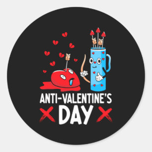 Anti Valentines Day Valentines Day Arrows Single  Classic Round Sticker