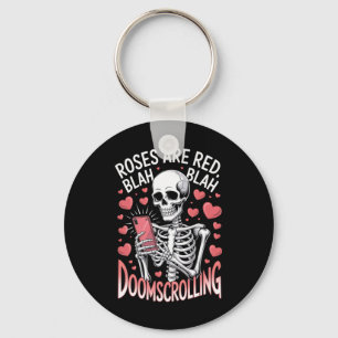 Anti Valentines Roses Are Red Blah Doomscrolling S Key Ring